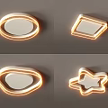Modern Ceiling Lights With Round Square Oval And Star Shaped Illuminated Design 3d model