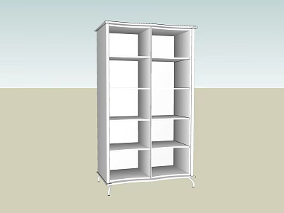 White Storage Shelving Unit With Multiple Open Compartments And Simple Design 3d model