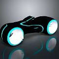 Futuristic Black Personal Transporter With Sleek Design Blue Glowing Accents And Round Wheels