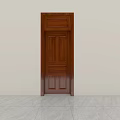 Wooden Hinged Door With Dark Brown Panel Design For Home Interior 3d model