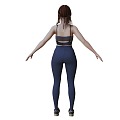 Female Characters in Yoga Clothes 3d model