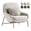 Modern Soft Upholstered Leisure Chair With Metal Legs Matching Pillow And Various Optional Neutral Colors