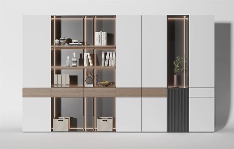 Modern Bookcase Decorative Cabinet 3d model