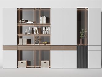 Modern Bookcase Decorative Cabinet 3d model