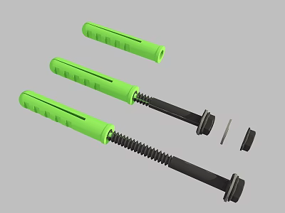 Practical Green Handle Hardware Tools With Spring Mechanism And Metal Components 3d model