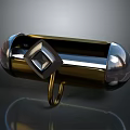 Modern Lighting Fixture Set With Gold And Silver Capsule Shaped Design And Black Square Element