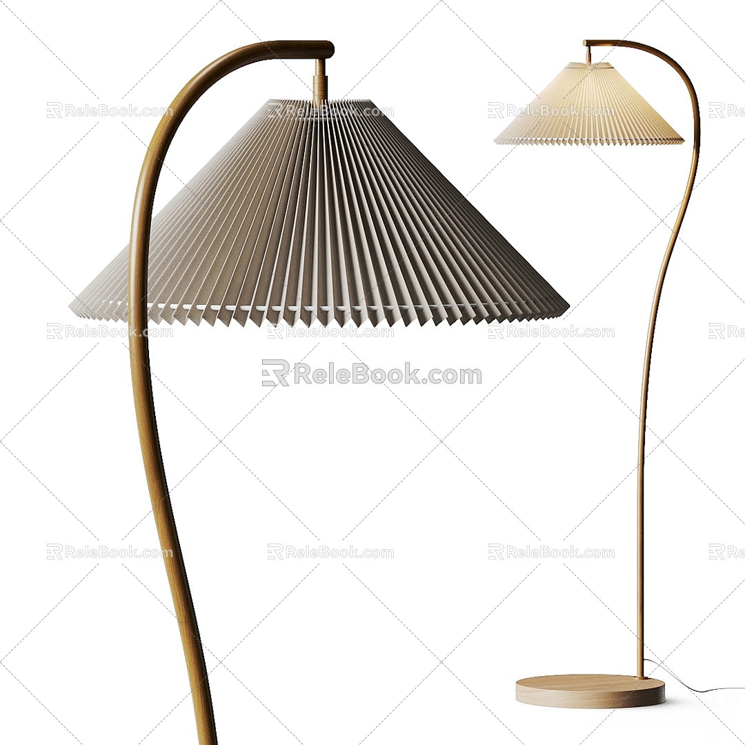 Fabric lampshade floor lamp model