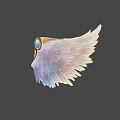Mythical Game Movie Character With Vibrant Yellow Purple Glowing Wings And Blue Gem