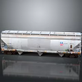 Silver Railroad Tank Car With Logo And Wheels On Gray Background