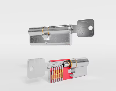 Modern Key Door Lock Key 3d model Modern Key Door Lock Key 3d model