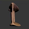Rustic Handcrafted Wooden Stool With Curved Seat And Three Legs