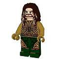 Lego Aquaman Inspired Figure With Long Hair Yellow Green Outfit Front Back View