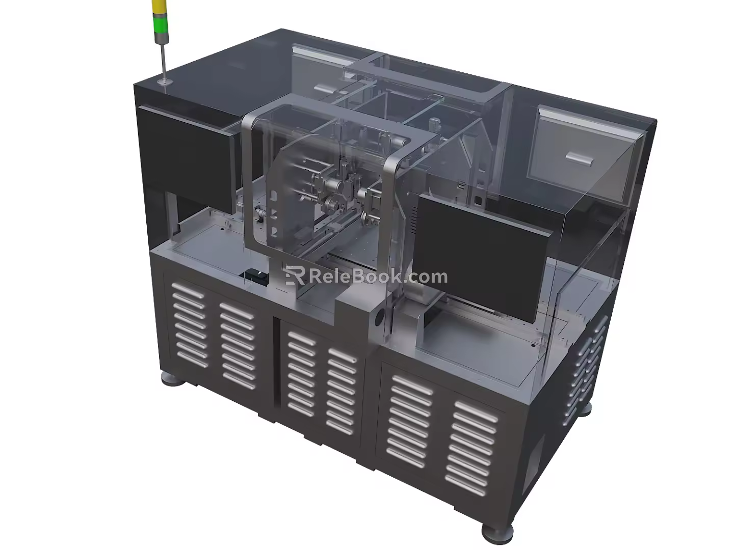 Automatic double-head lock-pay assembly all-in-one machine 3d model