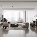 Modern Living Room Interior Design With Beige Sofa Round Coffee Table And Area Rug