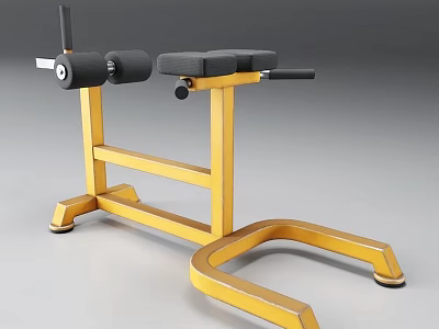 Fitness Equipment With Yellow Frame And Black Seat For Abdominal Training 3d model