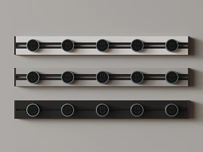 Modern Strip Devices With Circular Elements In Three Color Variations 3d model