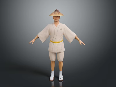 Men's Kimono Men's Kimono Japanese Men Handsome Men Young Teenagers Male Characters 3d model