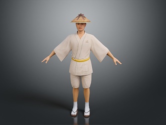 Men's Kimono Men's Kimono Japanese Men Handsome Men Young Teenagers Male Characters 3d model