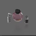 Different Types Of Household Bottles Including Poison Container Pump Dispenser And Small Labeled Bottle