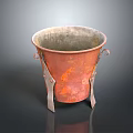 Rustic Copper Metal Vase With Handles And Three Legs For Floral Arrangements