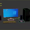 Modern Desktop Computer System With Monitor Tower Speakers Keyboard And Mouse