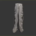 Light Colored Cargo Pants With Multiple Pockets And Loose Fit Style