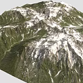 Scenic Garden Landscape With Snowy Peaks And Lush Green Mountain Slopes