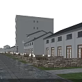 Garden Landscape Design With Canal Bridge Trees And Surrounding Houses