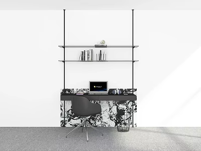 Modern Desk Computer Desk Workbench Desk Chair Desk Table 3d model