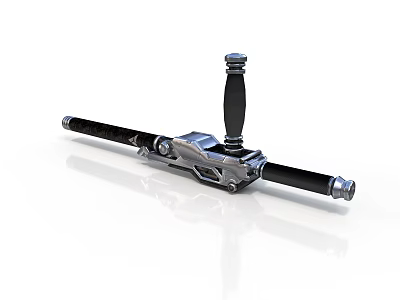 Modern Weapon Design With Silver Metal Components Black Grip And Long Rod Structure 3d model