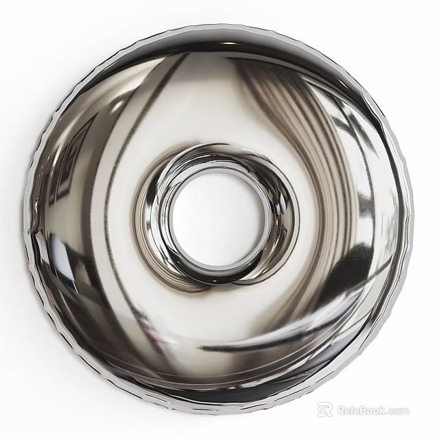 Modern Silver Decorative Mirror With Spiral Round Pattern For Home Interior 3d model 