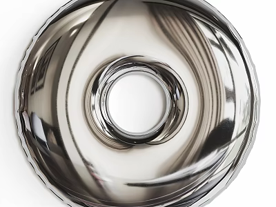 Modern Silver Decorative Mirror With Spiral Round Pattern For Home Interior 3d model