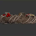 Natural Plant Woven Vine Wreath Decorated With Pine Cones Red Berries And Gold Stars