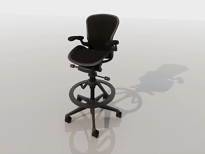 Black Ergonomic Office Chair With Adjustable Height Swivel Base And Armrests 3d model