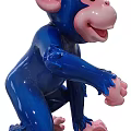Glossy Blue Reptile Sculpture With Smooth Texture And Vibrant Color