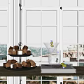 Inflatable Brown White Cubes On Metal Tray Wooden Table With Magazine