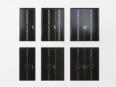 New Chinese Style Interior Door Double Door Security Door Room Door Bedroom Door Swing Door Single Door Kitchen Door Toilet Door 3d model