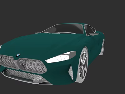 Green BMW Sports Car With Modern Sleek Body And LED Headlights Design 3d model
