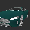 Green BMW Sports Car With Modern Sleek Body And LED Headlights Design