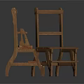 Wooden Leisure Chairs Two Pieces with Foldable Design Simple Style and Sturdy Structure