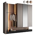 Modern Entryway Cabinet Sideboard Design With Mirror Hanging Area And Storage Drawers