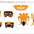 Elegant Gold Black Jewelry With Intricate Venetian Mask Design Patterns