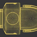 Gray 3D Mechanical Part Model Featuring Structural Holes And Engineering Components