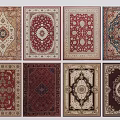 Square Rugs Featuring Traditional Intricate Patterns And Diverse Colors For Interior Decor 3d model