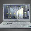 White TUF Gaming Laptop Featuring Sleek Design And Screen Displaying TUF GAMING Logo