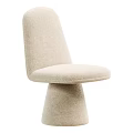 Modern Minimalist Beige Boucle Fabric Upholstered Single Dining Chair For Cozy Home Dining Space