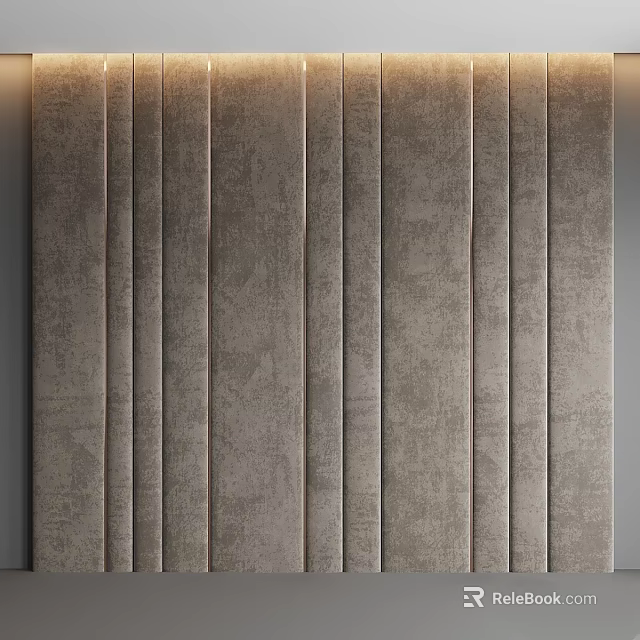 Elegant Modern Wall Decor Featuring Vertical Textured Panels In Neutral Shade 3d model