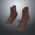 Brown Leather Ankle Boots With Side Zipper And Stiletto Heel Elegant Women’s Footwear