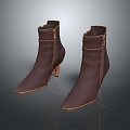 Modern Boots High Heel Boots Leather Boots Women's Leather Boots 3d model