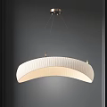 Modern White Ribbed Curved Pendant Light With Elegant Hanging Style